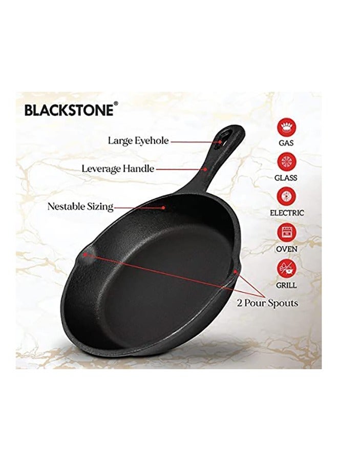 Cast Iron Skillet Pre-Seasoned Die Cast Iron Skillet Compatible with Gas Induction Oven and Grill 25 CM