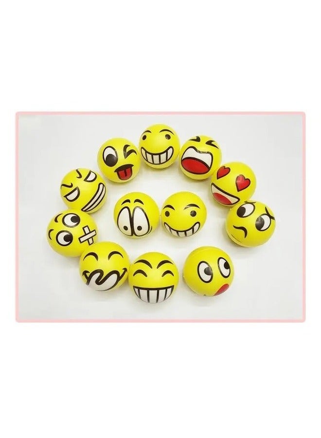 12 Pcs Emoji Smiley Ball Set Soft Squeeze Balls with Fun Love Faces for Stress Relief & Play