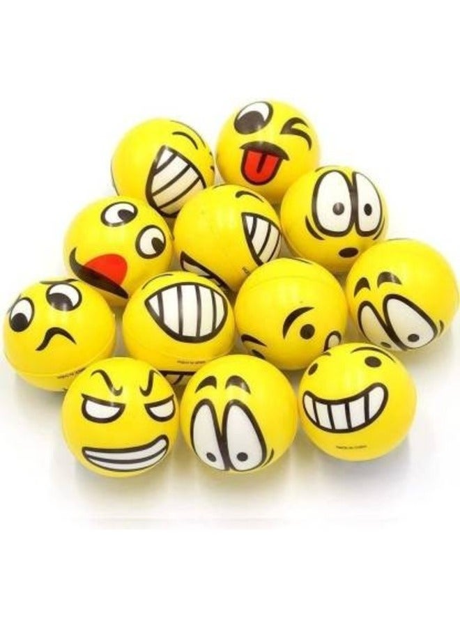 12 Pcs Emoji Smiley Ball Set Soft Squeeze Balls with Fun Love Faces for Stress Relief & Play