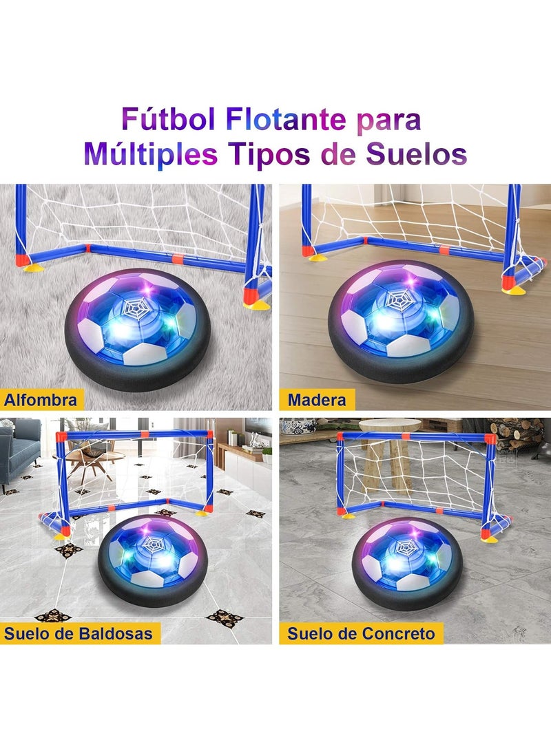 Floating Football with LED Lights Air Power Football Foam Bumpers Indoor and Outdoor Hover Ball Gift Boy Girls Indoor Outdoor Kids Air Soccer Disk Game