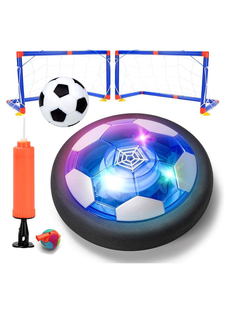 Floating Football with LED Lights Air Power Football Foam Bumpers Indoor and Outdoor Hover Ball Gift Boy Girls Indoor Outdoor Kids Air Soccer Disk Game