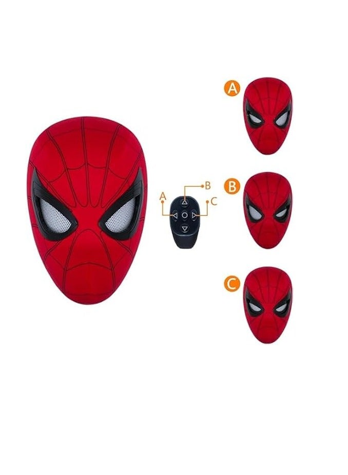 Mascara Spider-Man Headgear Mask Cosplay with Moving Eyes, 1:1 Scale Remote Control Electronic Spider-Man Mask for Kids and Adults , Elastic, Perfect for Parties, and Gifts