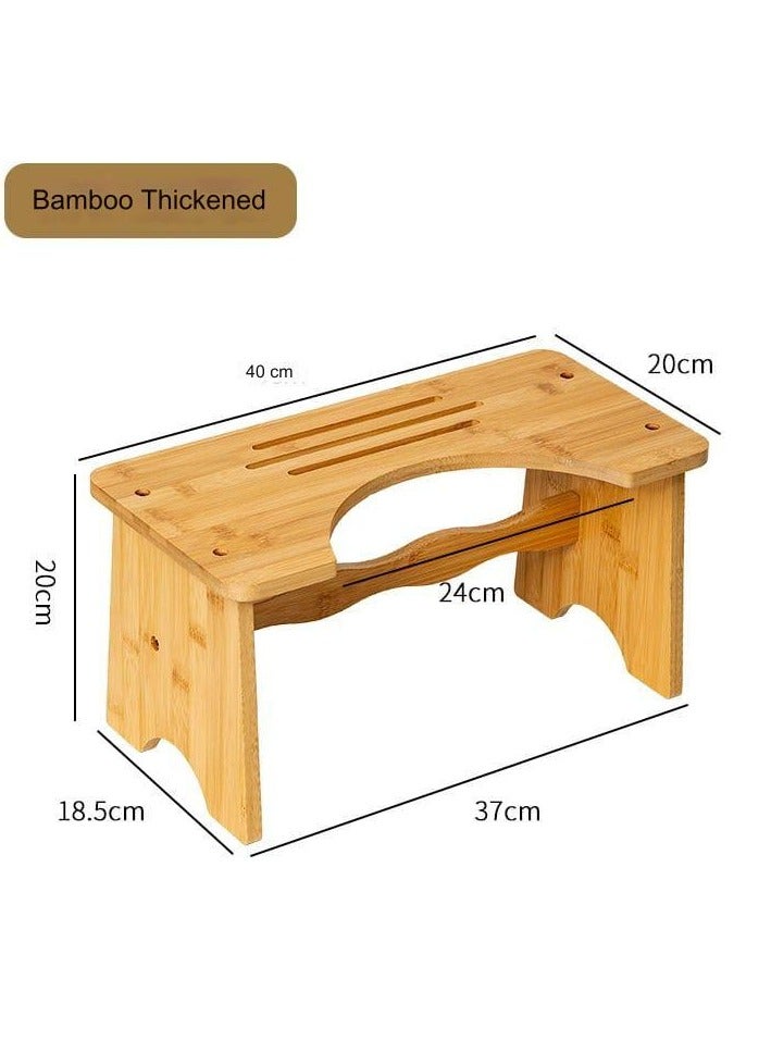 Bamboo Toilet Stool,  stool Foldable,7 8 9 Inches Adjustable Heights Potty Stool For Adults kids, Portable Foot Stool For Bathroom RV, Sturdy Squat Stool Potty 500 lbs Capability, Non-Slip