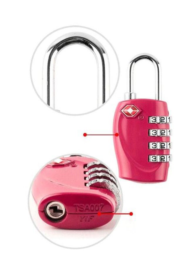 4-Digit Travel Luggage Combination Lock Pink/Silver