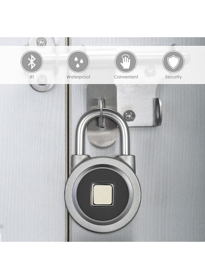 Rechargeable Smart Fingerprint Lock Grey/Black