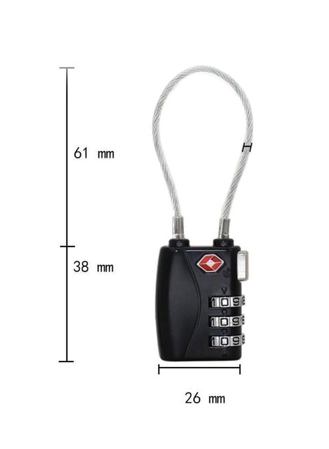3-Digit Travel Luggage Combination Lock Black/Silver