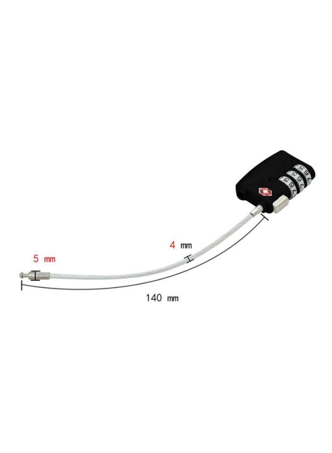 3-Digit Travel Luggage Combination Lock Black/Silver