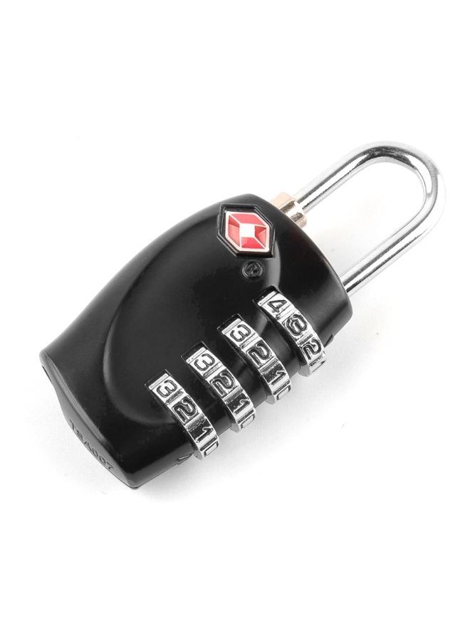 4-Digit Combination Steel Luggage Lock Black/Silver