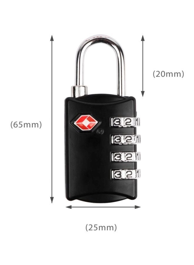 4-Digit Travel Luggage Combination Lock Black/Silver
