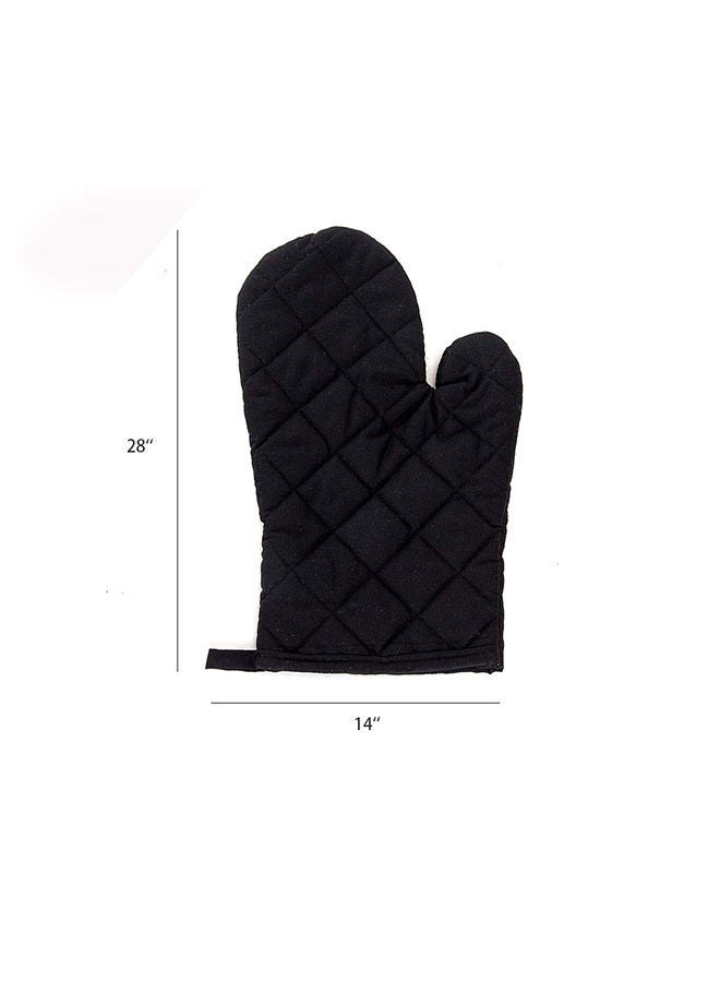 Oven Mitt Heat Proof Protector Gloves Black 28x14centimeter