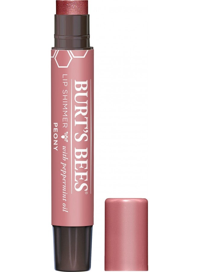 Burt'S Bees Lip Balm, Moisturizing Lip Shimmer For Women, For All Day Hydration, With Vitamin E And Coconut Oil, 100% Natural, Peony, 0.09 Ounce