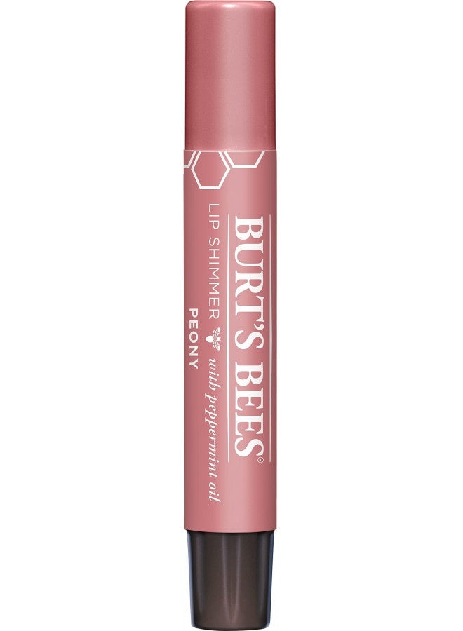 Burt'S Bees Lip Balm, Moisturizing Lip Shimmer For Women, For All Day Hydration, With Vitamin E And Coconut Oil, 100% Natural, Peony, 0.09 Ounce