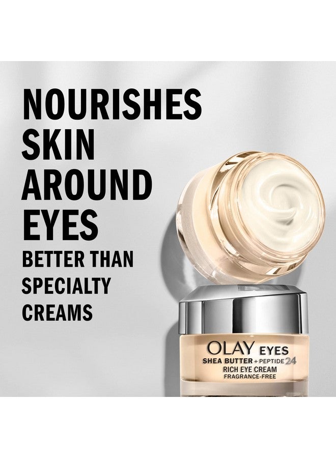 Lay Eyes Shea Butter+Peptide 24 Rich Eye Cream Fragrance Free 0.5 Oz.