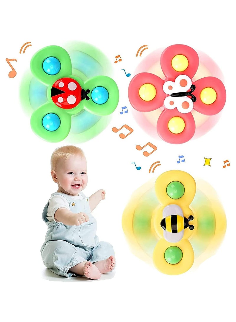 Suction Cup Spinner Toys,Dimple Suction Toy with Silicone Bubbles Release Stress and Anxiety Kids for Bath and Window,Suction Cup Fidget Spinner Baby Toys for 1 Years Old (Suction Cup Spinner)