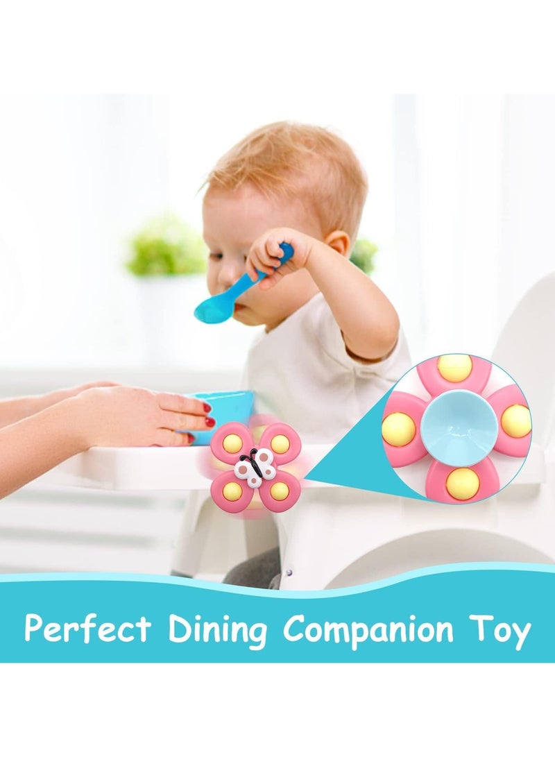 Suction Cup Spinner Toys,Dimple Suction Toy with Silicone Bubbles Release Stress and Anxiety Kids for Bath and Window,Suction Cup Fidget Spinner Baby Toys for 1 Years Old (Suction Cup Spinner)