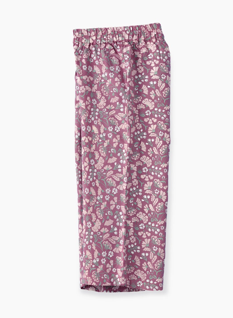 Breezy Blooms: Girls' Viscose Floral Harem Pants