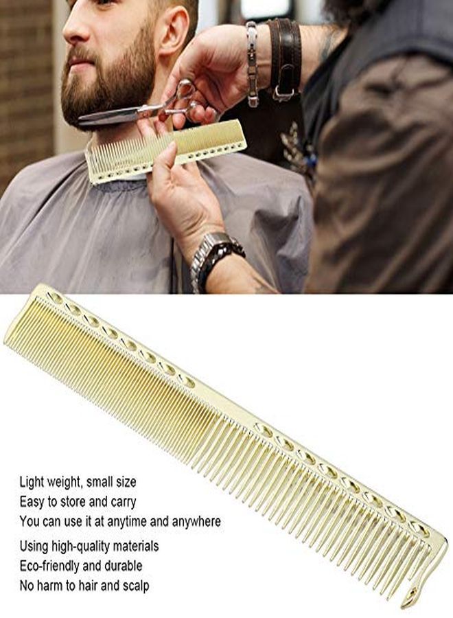 Styling Comb 2Pcs Professional Stainless Steel Haircut Comb Salon Hairdressing Comb Styling Tool For All Hair Types Fine And Wide Tooth Hair Barber Comb(Gold)