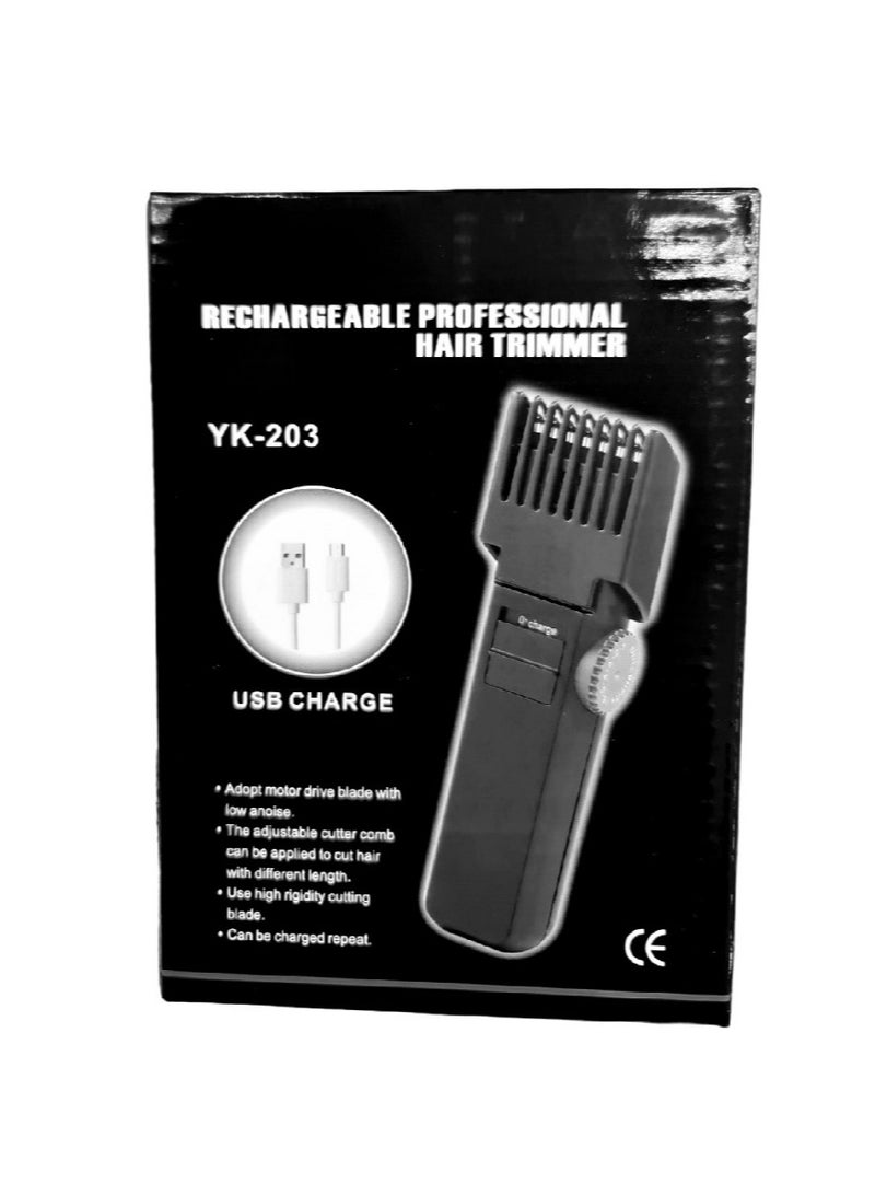 Professional Rechargeable Electric Hair Trimmer Black