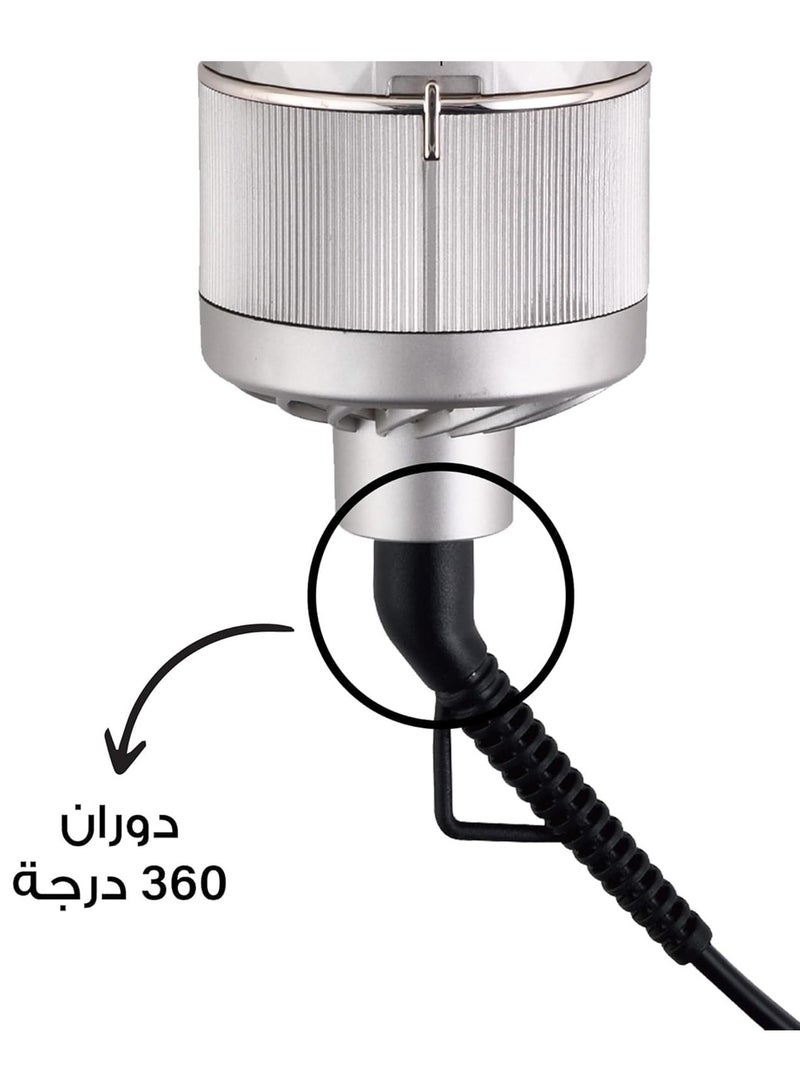 RE-2126A Hair Styler 1300 Watts Auto Shut Off When Overheating Tangle-Free Tufted Bristles Tapered Heads With Three Control Cold Hot Air Styler