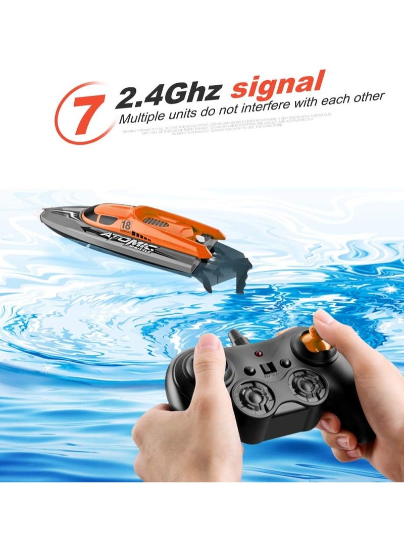 Remote Control Boat Remote Control Boat 30KM/H High Speed IPV7 Waterproof 2.4GHz 4 Channel Racing Boat for Kids Adults