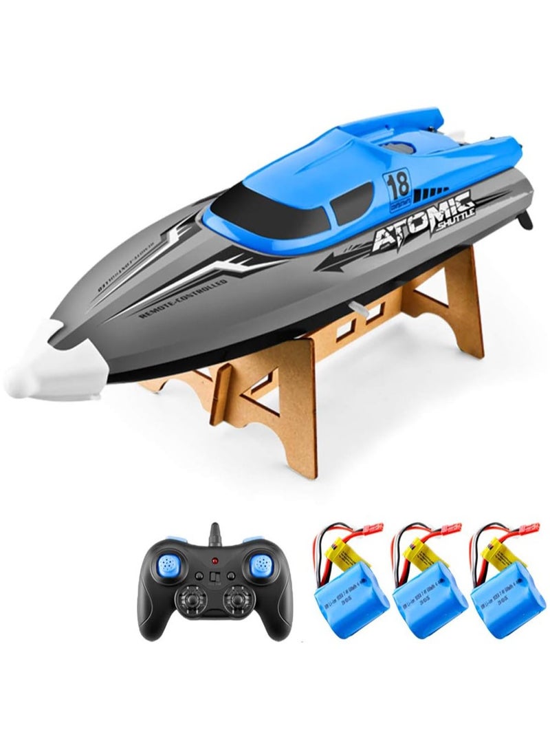 Remote Control Boat Remote Control Boat 30KM/H High Speed IPV7 Waterproof 2.4GHz 4 Channel Racing Boat for Kids Adults 3Batteries