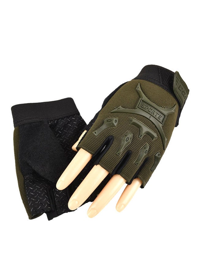 2-Piece Semi-Finger Gym Training Gloves One Size