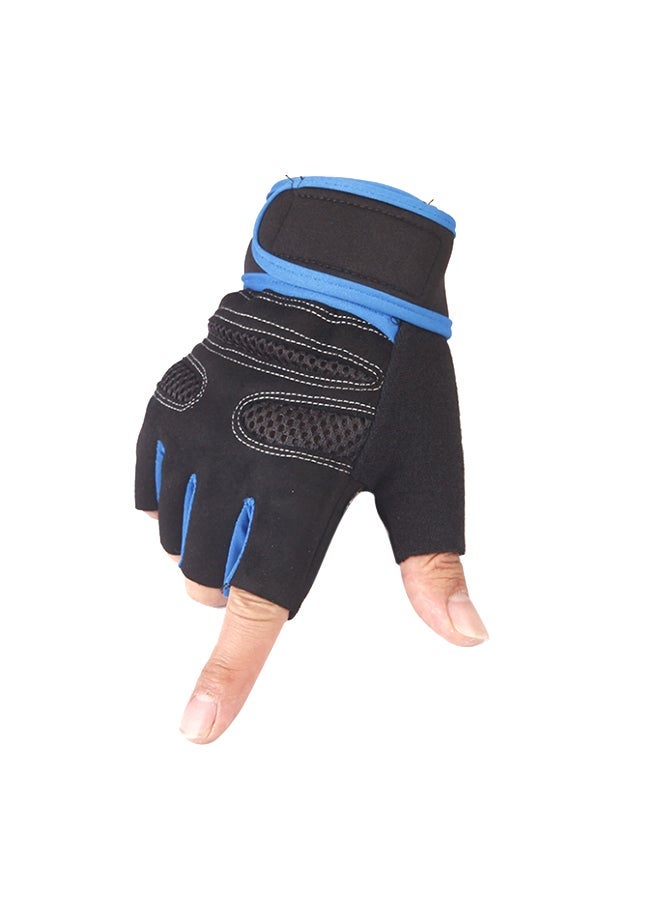 2-Piece Semi-Finger Gym Training Gloves One Size