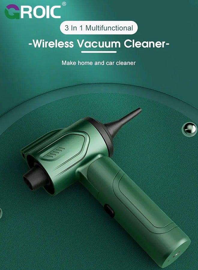 Cordless Handheld Vacuum Cleaner, Strong Suction Cup, Car Vacuum Cleaner with 20-30 Minutes Long Runtime, Rechargeable, Lightweight, Office, Pet Hair Deep Cleaning