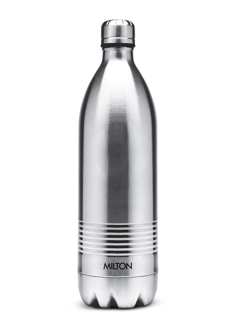 Milton Duo DLX 1000 Thermosteel 24 Hours Hot and Cold Water Bottle, 1 Litre, Silver