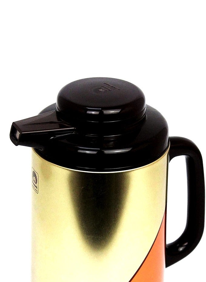 Vacuum Flask Tea Coffee Glass Liner Thermos Japan Made 138 Brown 1.9Ltr