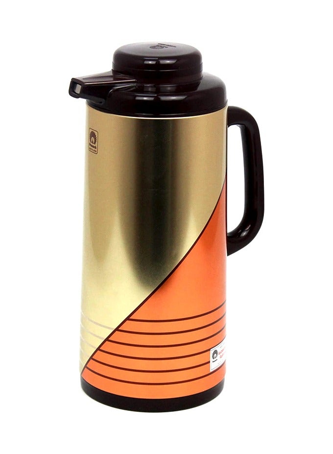 Vacuum Flask Tea Coffee Glass Liner Thermos Japan Made 138 Brown 1.9Ltr