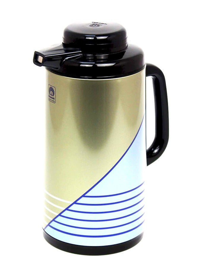 Vacuum Flask Tea Coffee Glass Liner Thermos Japan Made 138 Blue 1.9Ltr