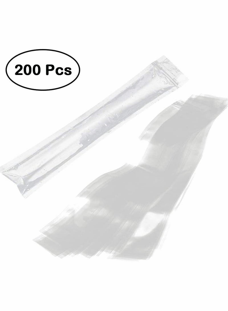 200 PCS Disposable Ice Popsicle Mold Bags, BPA Free Pop Pouch with A Funnel for Yogurt, Candy, Cream Party Favors