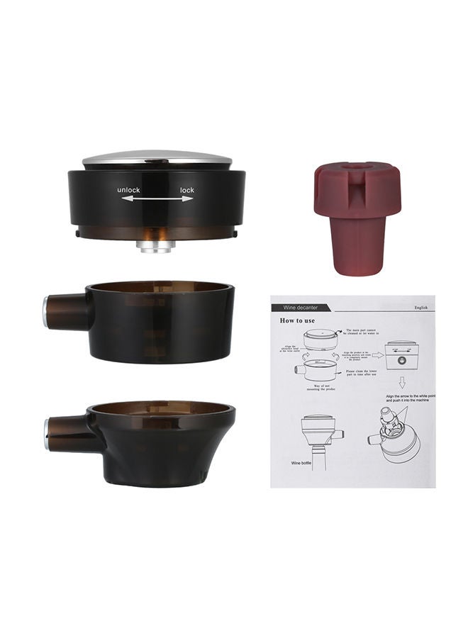 Multifunctional Portable Electric Oxygenation Wine Decanter Black 12.5x9.6x11.5centimeter