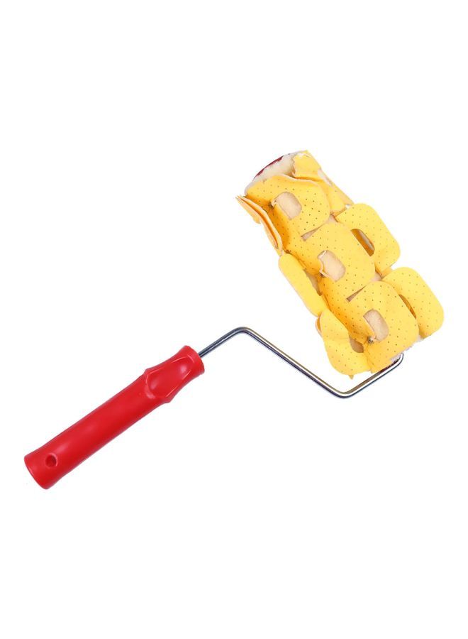 Flower Design Paint Roller Yellow/Red/Silver 7inch