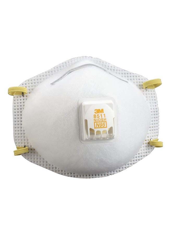 Cool Flow Exhalation Valve Particulate Respirator 8511, N95, Pack of 10 Silver