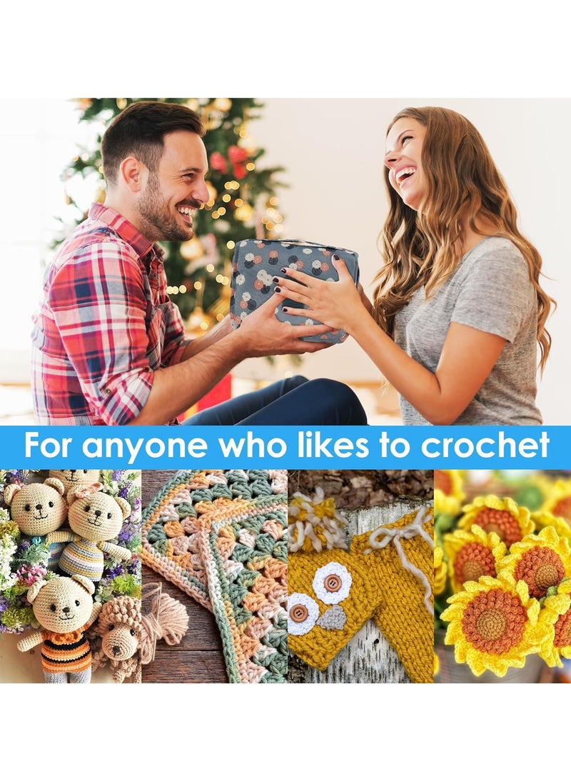 Deluxe 130pcs Crochet Kit with Multicolor Yarn, Storage Bag & Accessories - All-Season Knitting Set with Hooks, Scissors, Needles & Stitch Markers
