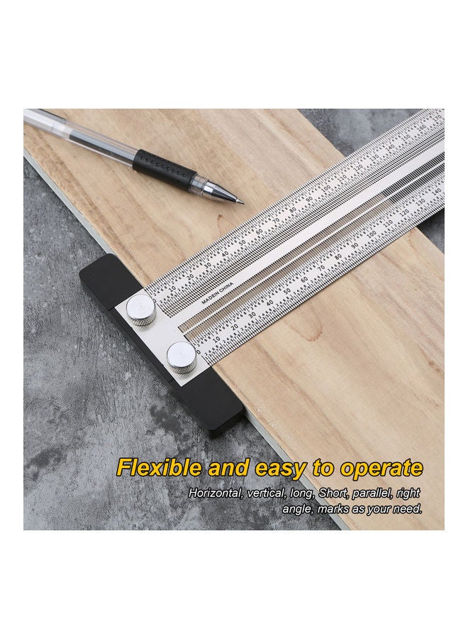 Stainless Steel Marking Line T-Shaped Ruler Silver