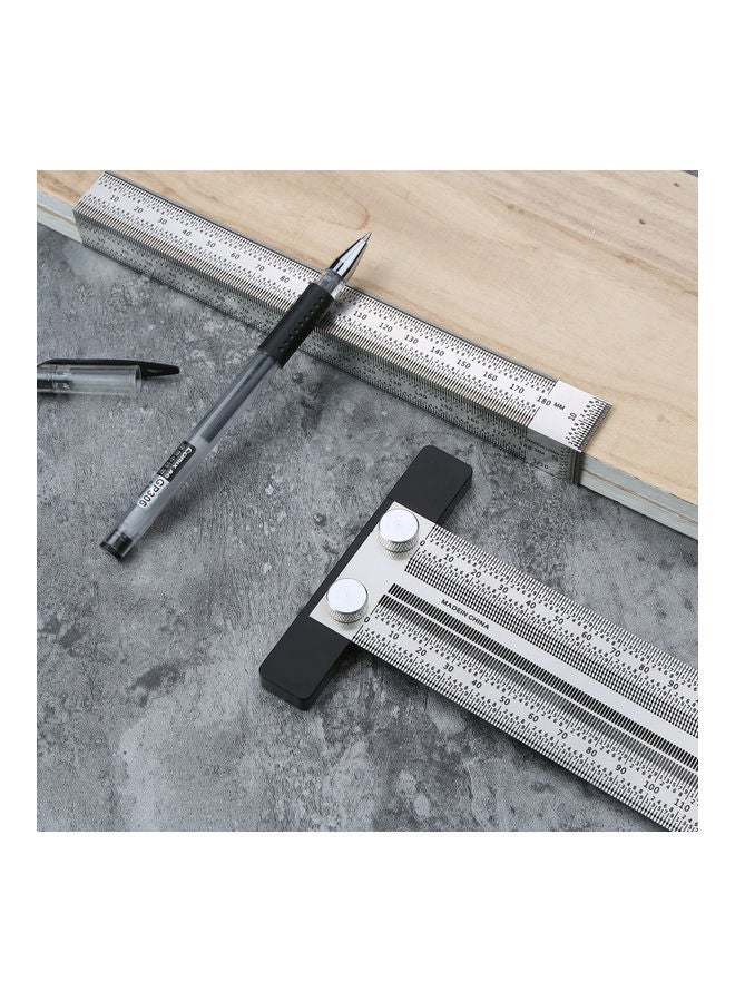 Stainless Steel Marking Line T-Shaped Ruler Silver