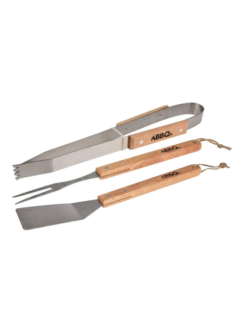 BBQ Barbecue Utensils Set with Wooden Handle – Heavy Duty, Durable, and Lightweight Grill Tools