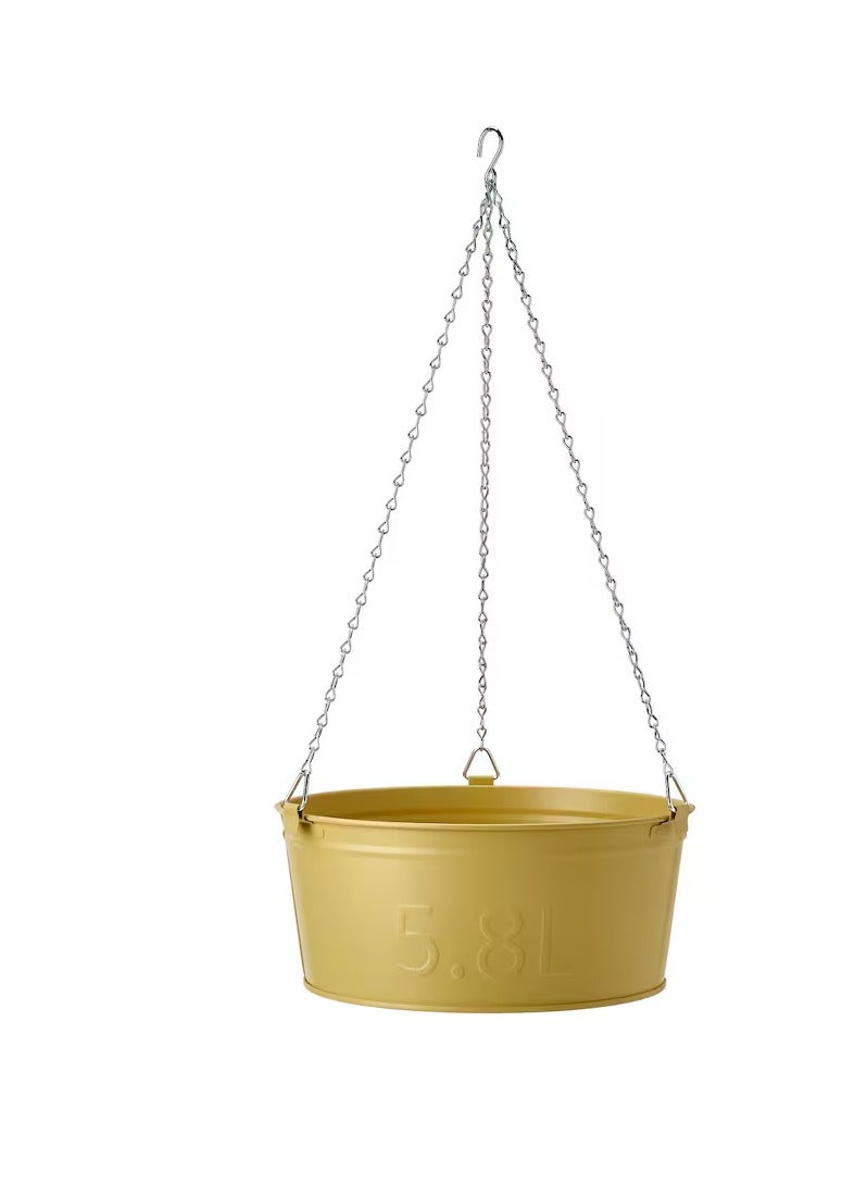 Hanging planter, in/outdoor yellow, 27 cm