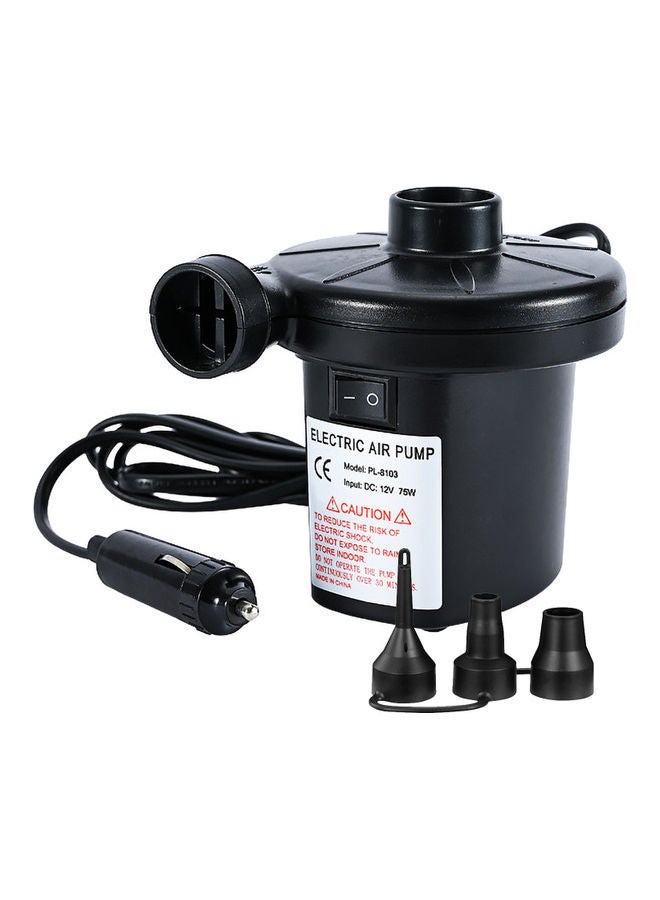12V Multi-Purpose Electric Air Pump Black 13x10x12cm