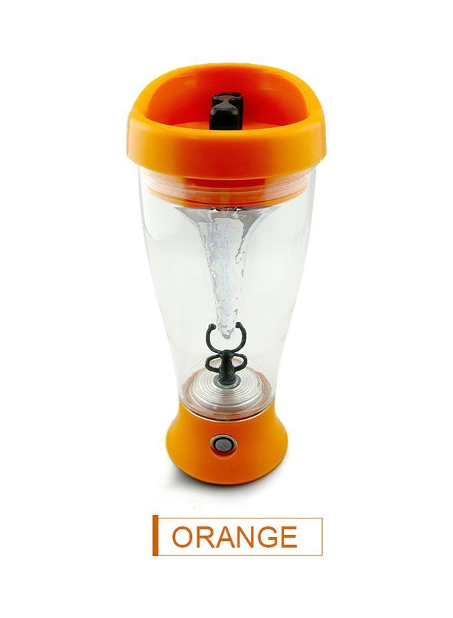 Electric Mixing Shaker Bottle Orange/Clear