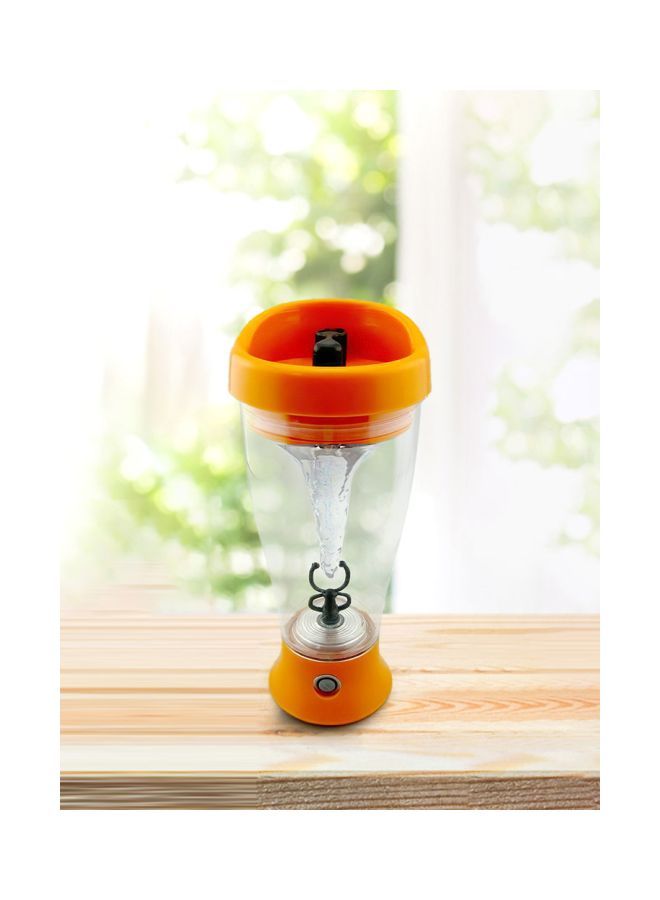 Electric Mixing Shaker Bottle Orange/Clear