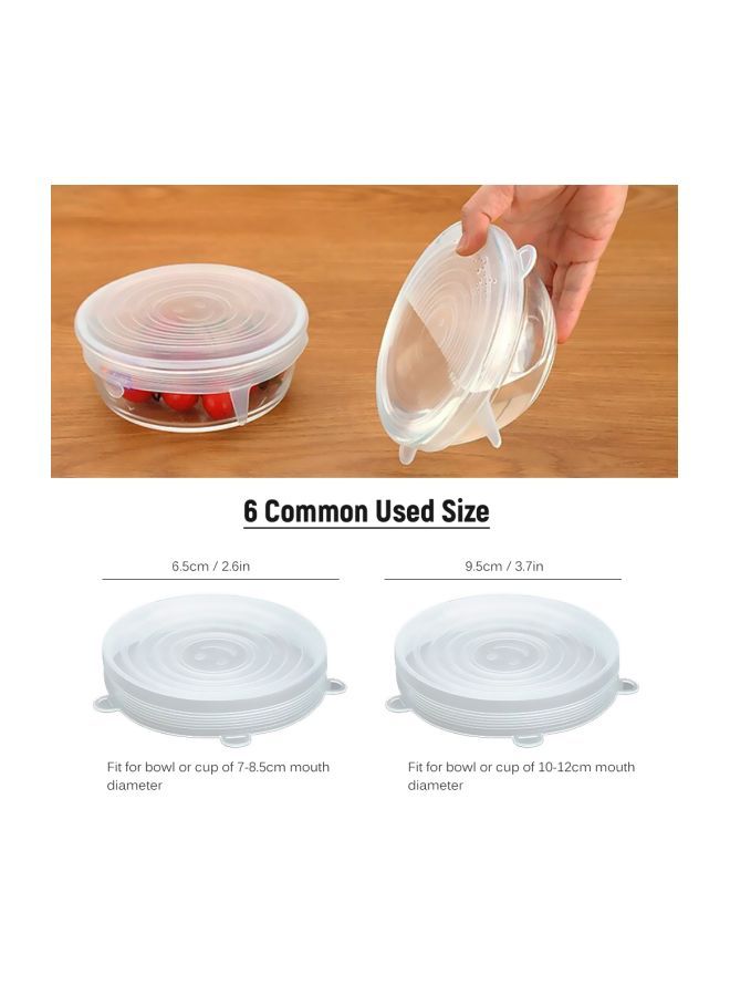 6-Piece Silicone Stretch Lid Set Clear