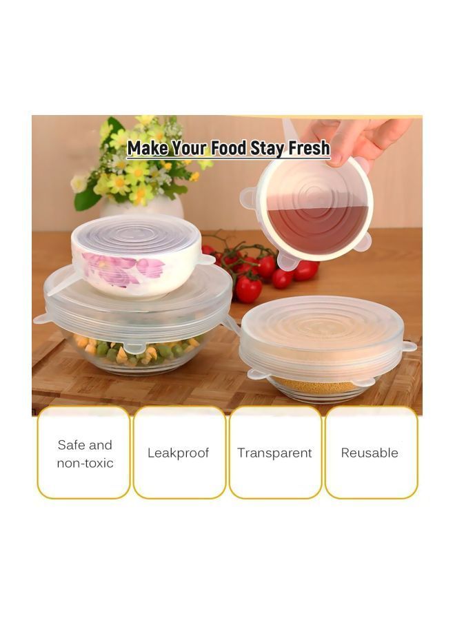 6-Piece Silicone Stretch Lid Set Clear