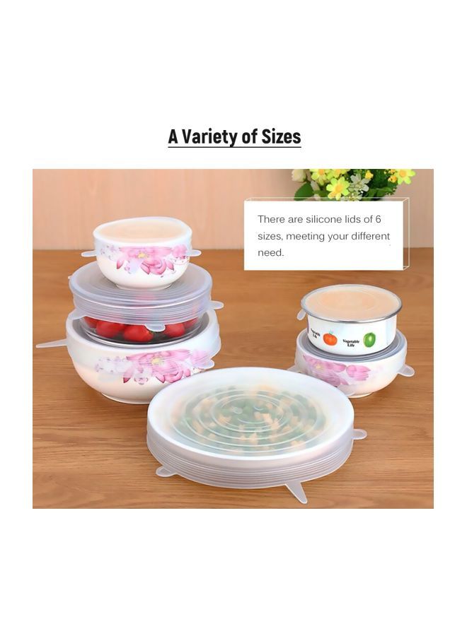 6-Piece Silicone Stretch Lid Set Clear