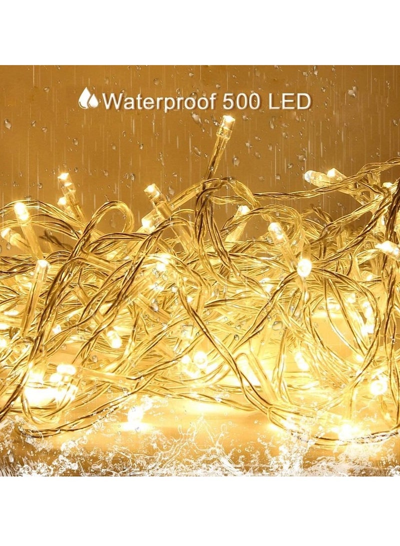 Fairy Lights | LED Outdoor String Lights with 8 Modes | 2-Pin EU Plug | Warm White | Waterproof for Holidays, Home, Gardens, Patios, Weddings, and Parties