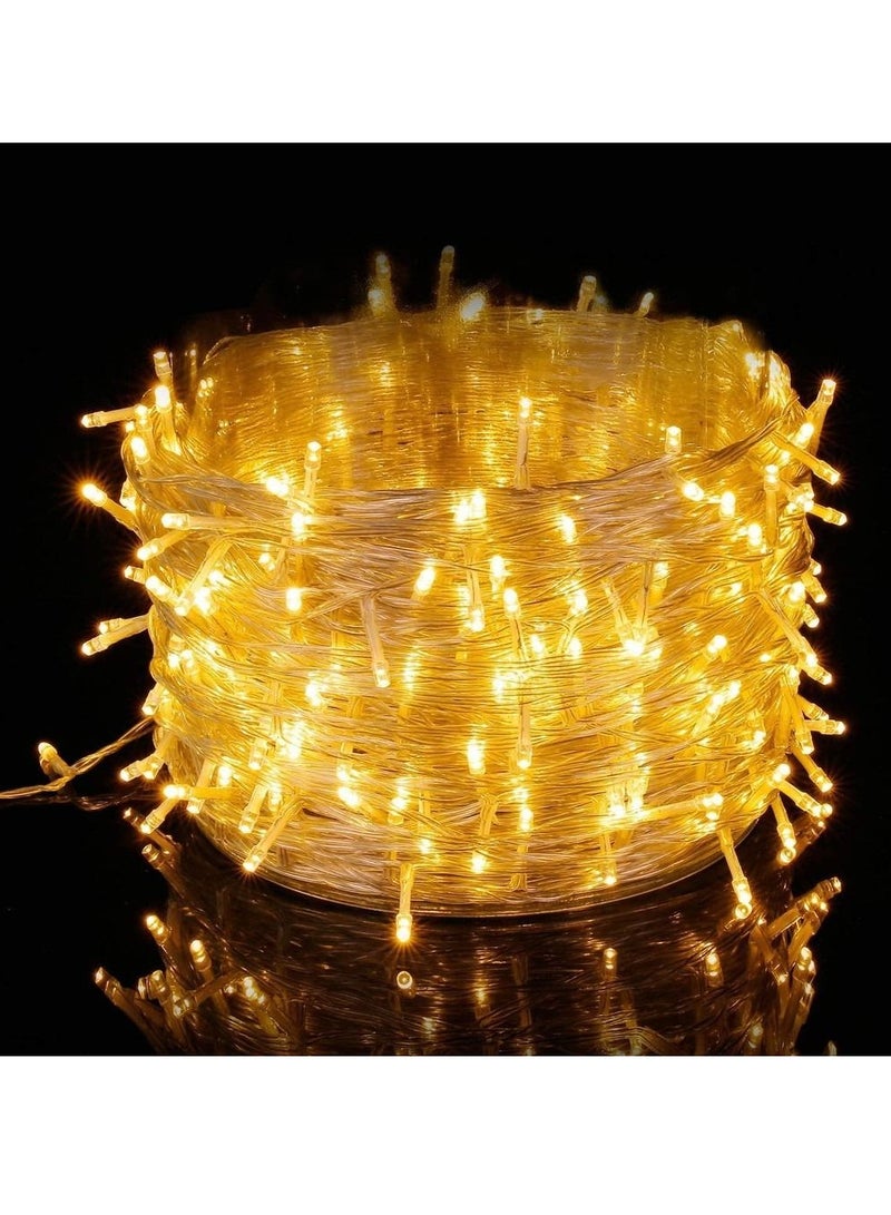 Fairy Lights | LED Outdoor String Lights with 8 Modes | 2-Pin EU Plug | Warm White | Waterproof for Holidays, Home, Gardens, Patios, Weddings, and Parties