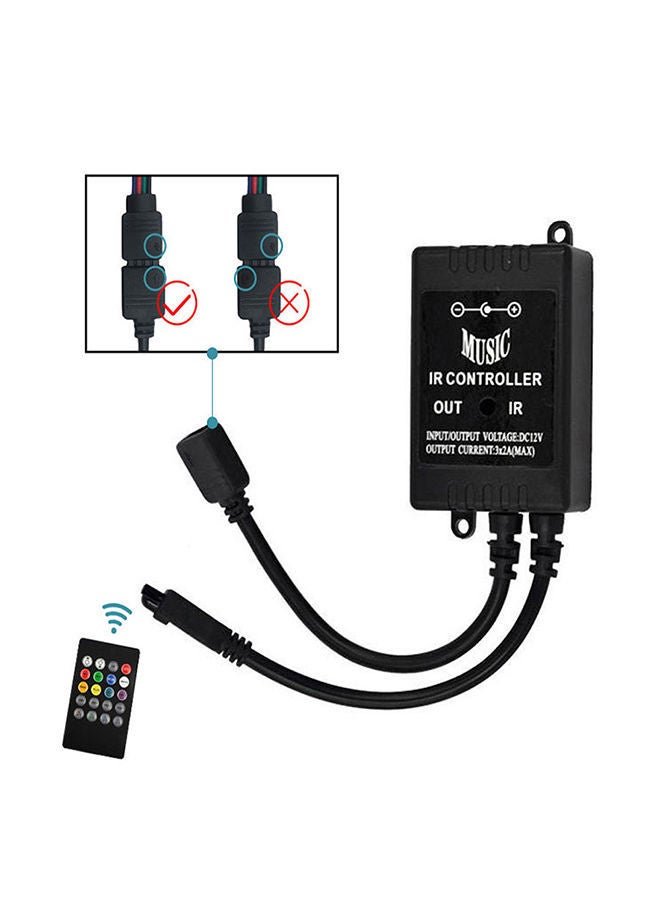 IR Controller Sound Sensor With Remote Control Black